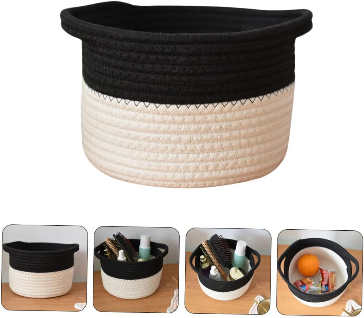 Decorative Woven Basket Organizer Bin Cotton Rope Storage Basket for Room Accessory