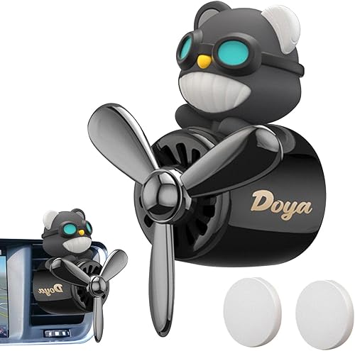 Ambientadores para automóvil, perfume de aromaterapia de piloto de animales de dibujos animados, hélice giratoria con clip de ventilación de