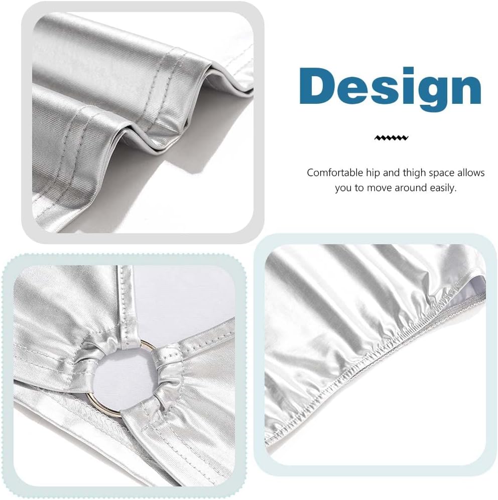 EVILD 2 Pcs Metallic Top Skirt Silver V Neck Party Crop Top Bodycon Mini Skirt Outfits for Women - Image 3