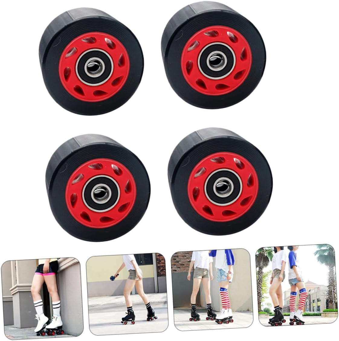 SUPVOX Speed Skating Wheel Double Row Roller Skate Wheels Outdoor Roller Skates for Women