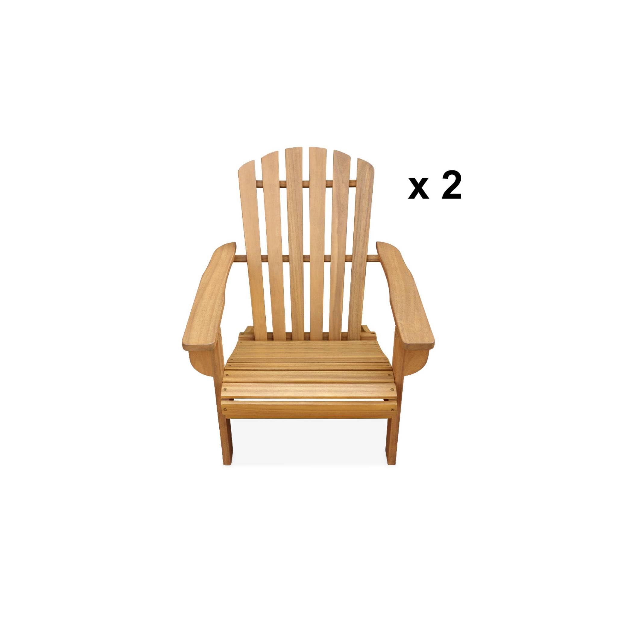 sweeek - Lot de 2 fauteuils en Bois d'acacia Adirondack pour Enfant. Salon de Jardin Enfant Couleur Teck Clair