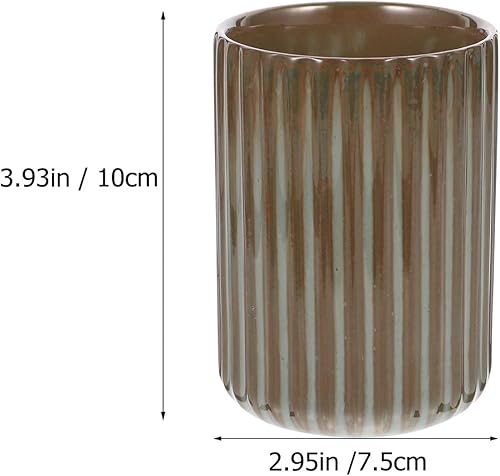 Miniatura 4 de LIFKOME Tazas de té de cerámica, tazas de café, estilo chino o japonés, taza de leche de porcelana, sin asas, vaso de bebidas vintage a rayas para