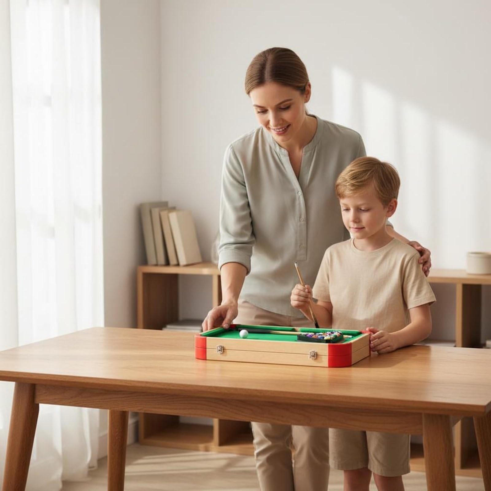 Kinderspiel Billiard Tischspiel Mini Billardtisch Spielset Pool Tisch Spielzeug Holz Lernspiel Feinmotorik Hand Auge, Style to 1