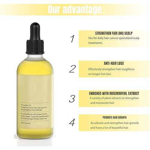 Miniatura 4 de Aceite para el crecimiento del cabello con semillas de romero y perejil, tratamiento profesional extra fuerte para la pérdida del cabello, aceites