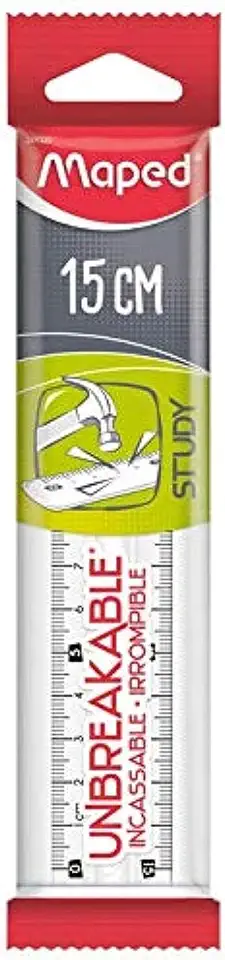 Régua Study Inquebrável x 15cm Transparente