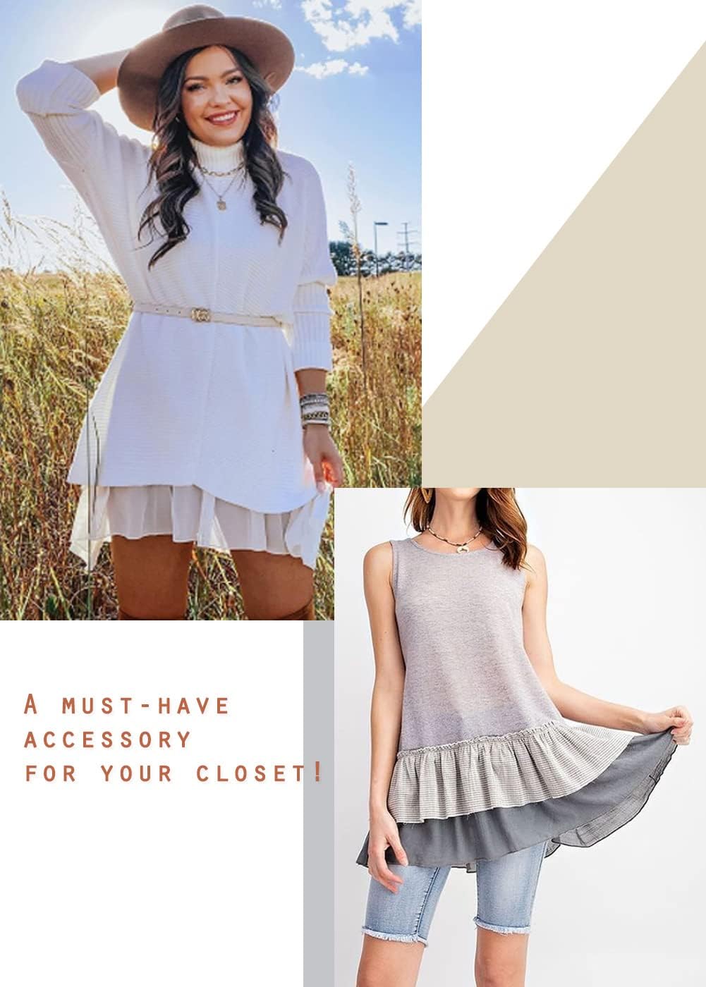 Vanrose Jan Womens Lace Shirt Extender See Through Lace Underskirts Layering Half Slip Clothing Accessories - Image 5