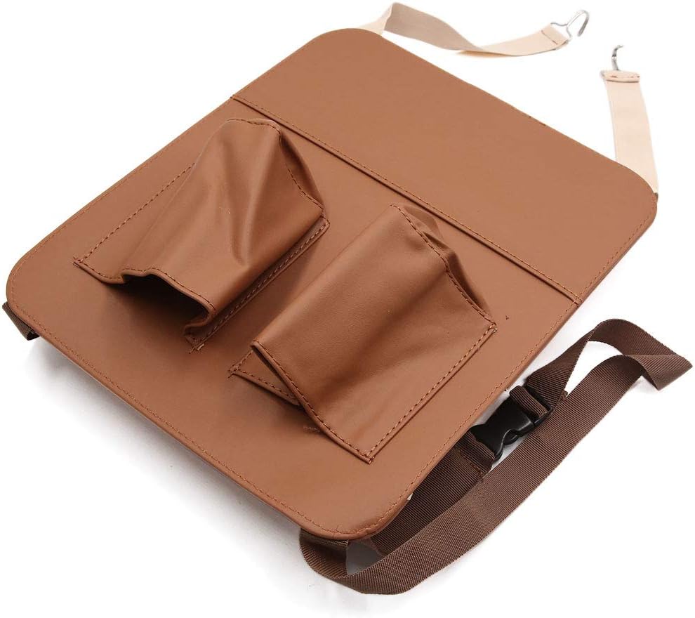 Brown Faux Leather Car Seat Back Storage Bag Organizer Pocket Tissue Box Holder (id: d77 77f 745 b5c 53a