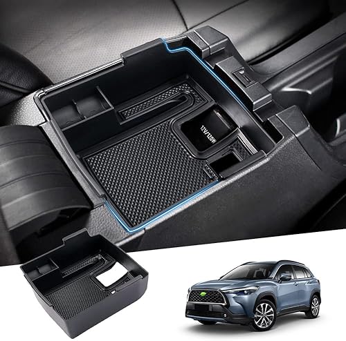 Karltys Compatible con organizador de consola central Toyota Corolla Cross 2022 2023 2024 Accesorios (no para Corolla), bandeja de consola central