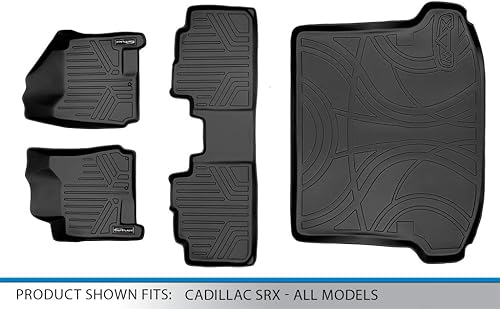Miniatura 6 de SMARTLINER Juego de alfombrillas personalizadas de 2 filas y revestimiento de carga para Cadillac SRX 2010-2016