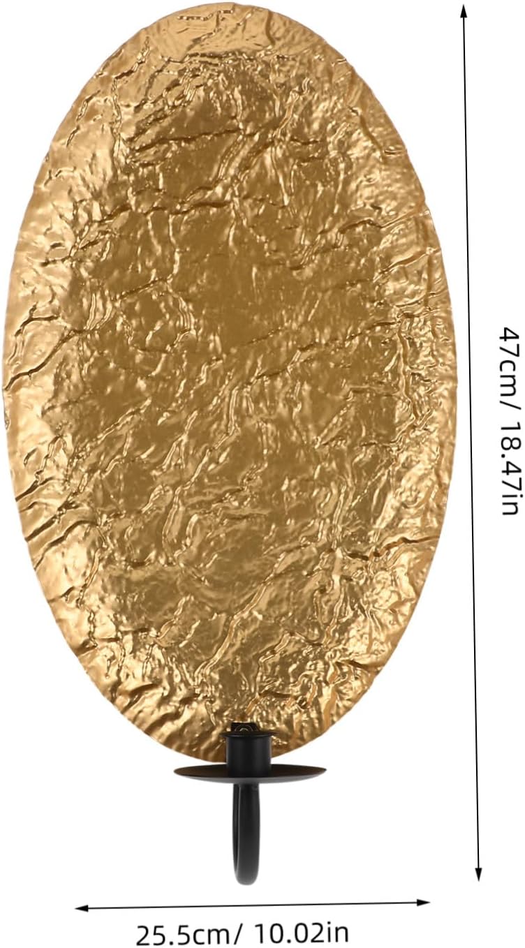 Gold Iron Wall Mounted Candle Holder for Living Bathroom Dining Metal Sconce for Pillar Candles Decorative Romantic Ambiance Enhancer for Hallway and Home Decor