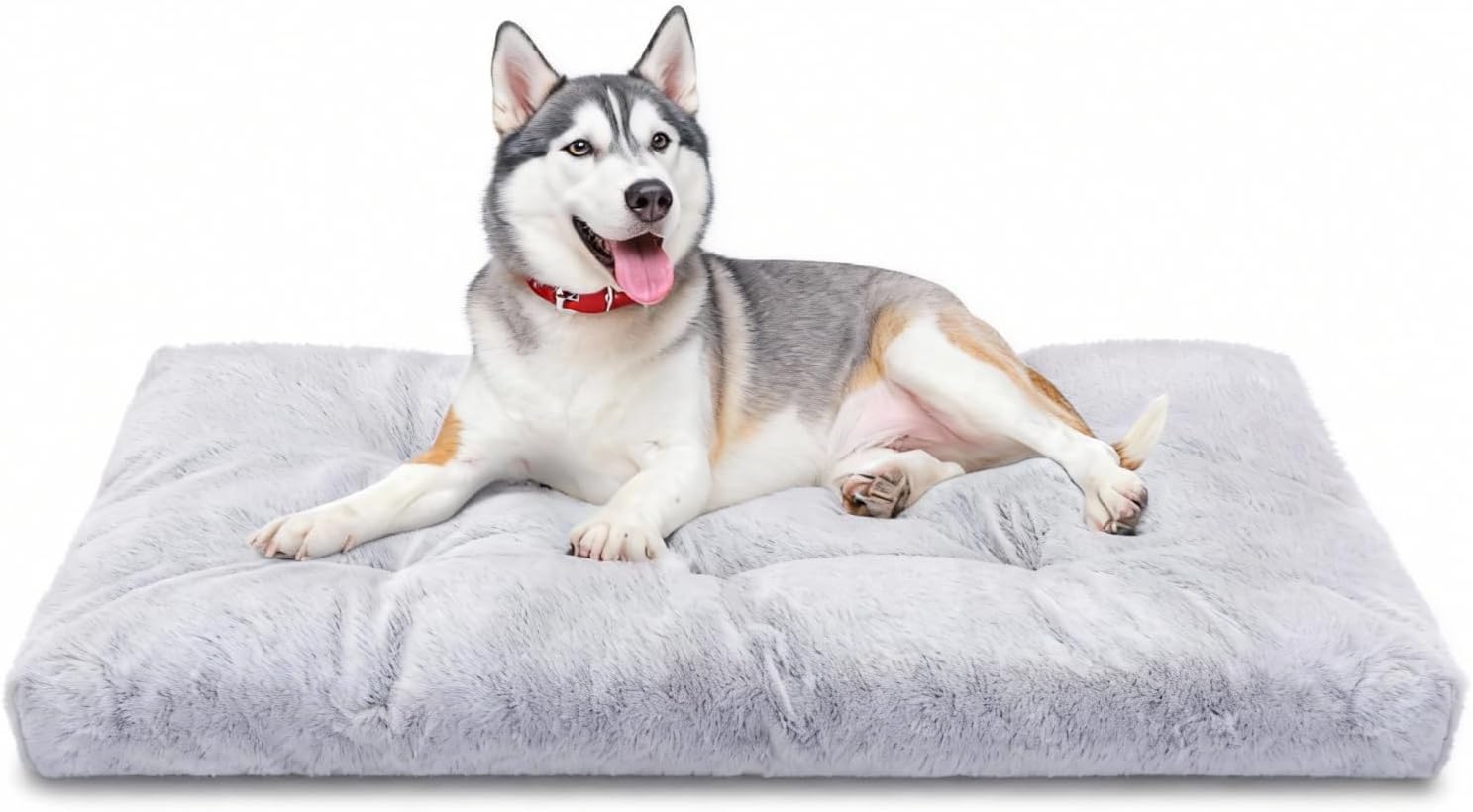 Nobleza – Cama para Perros Multifunción Lavable, Colchón Viaje para Mascotas con 6 Puntos de Acabado Antideslizante, Super Suave y Portátil para Jaula, Coche o Casa – S, 80 * 50 * 10cm, Gris