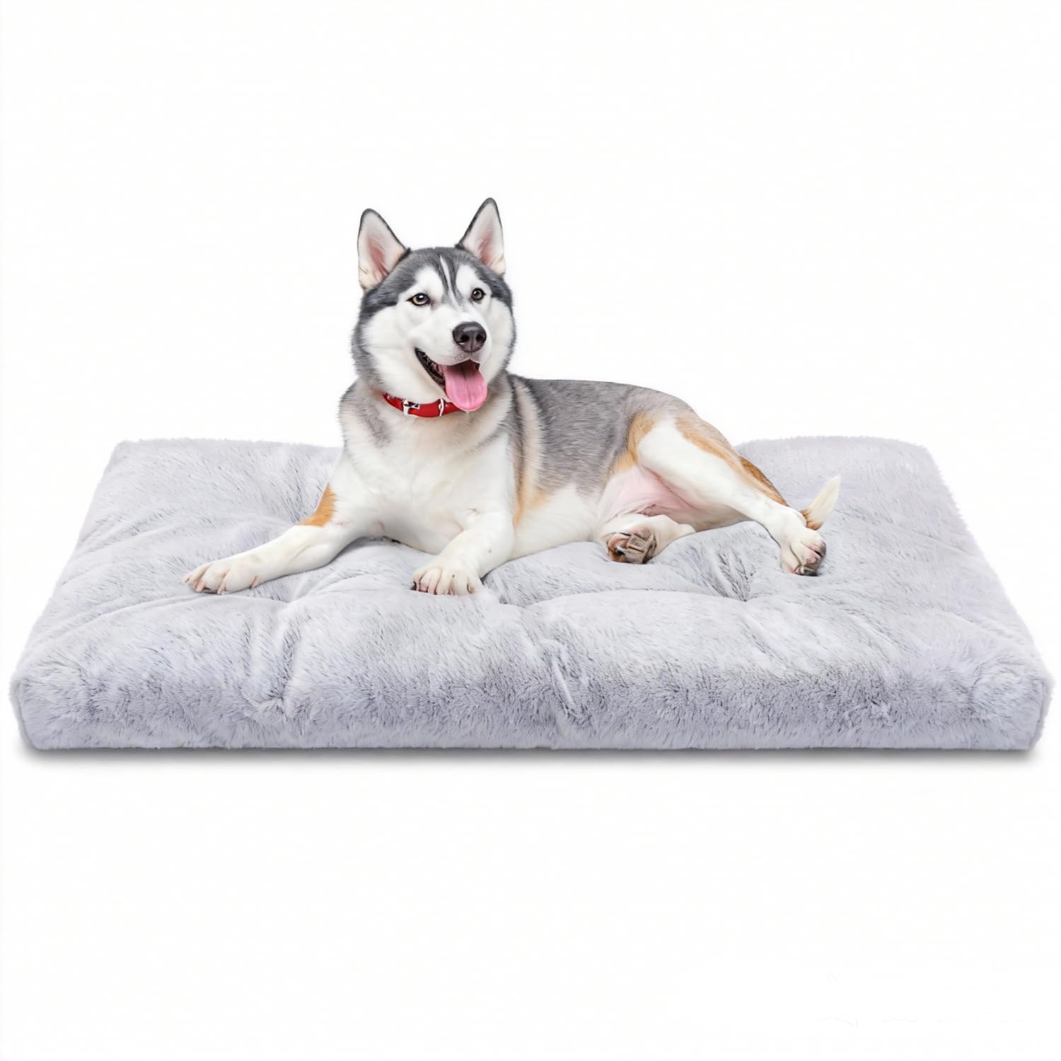 Nobleza - Cama para Perros Multifunción Lavable, Colchón Viaje para Mascotas con 6 Puntos de Acabado Antideslizante, Super Suave y Portátil para Jaula, Coche o Casa - S, 80 * 50 * 10cm, Gris