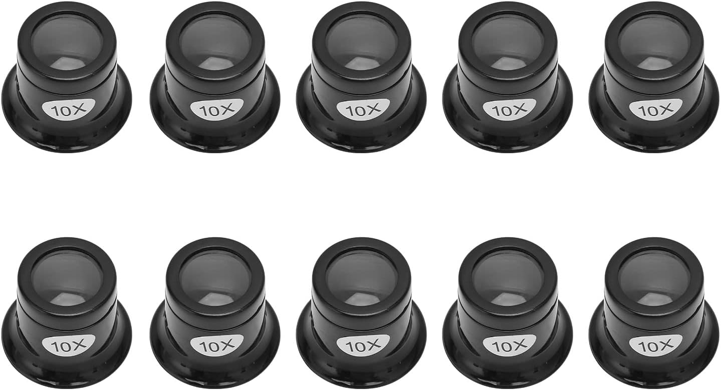 10PCS 10X Watchmaker Loupe, Jewelers Loupe Aluminum Alloy Eye Loupe Repair, Magnifying for Watch for Watchmakers Repair Eye Loupe Glass Tools image 2
