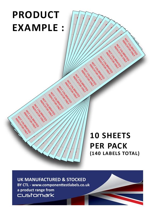 Not Calibrated - Aluminium Foil 38mm x 15mm Labels Stickers - Price per Pack of 140 Labels (P/NO. 7928290AMZ) - Image 4