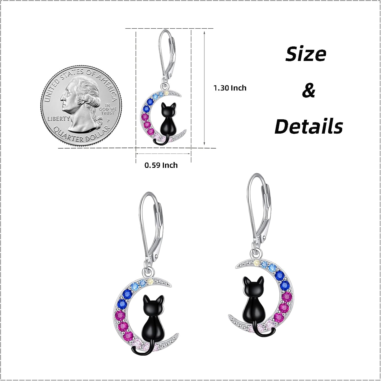 Flower Animal Earrings 925 Sterling Silver Animal French Dangle Earring Flower Earring Jewelry for Women US2 - Image 6