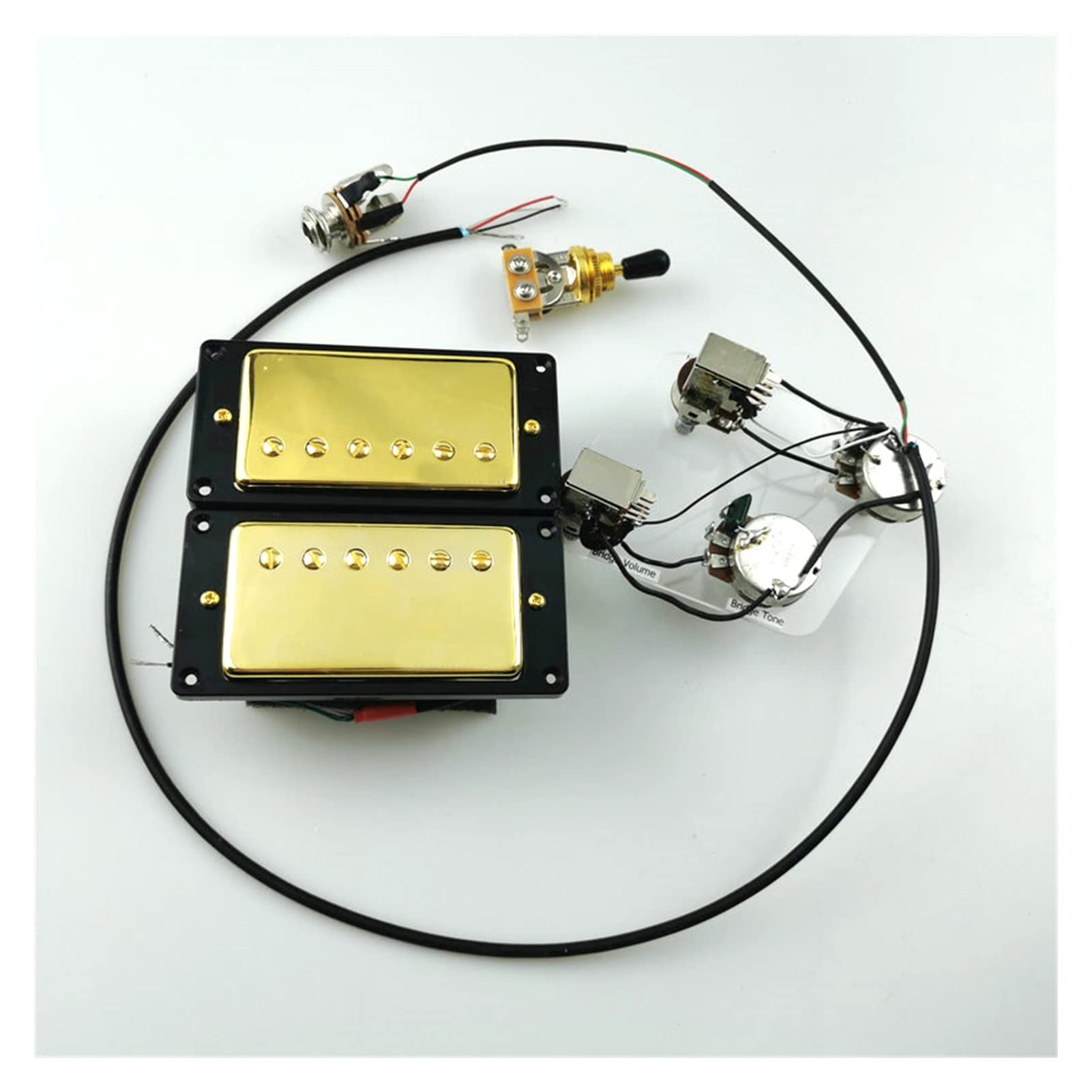 Pastilla de guitarra eléctrica Pickups De Guitarra Eléctrica 4c Con Arnés De Cableado De Pulsación Piezas De Guitarra De Recogida De Guitarra Pastilla guitarra eléctrica (Color : BK Wiring)