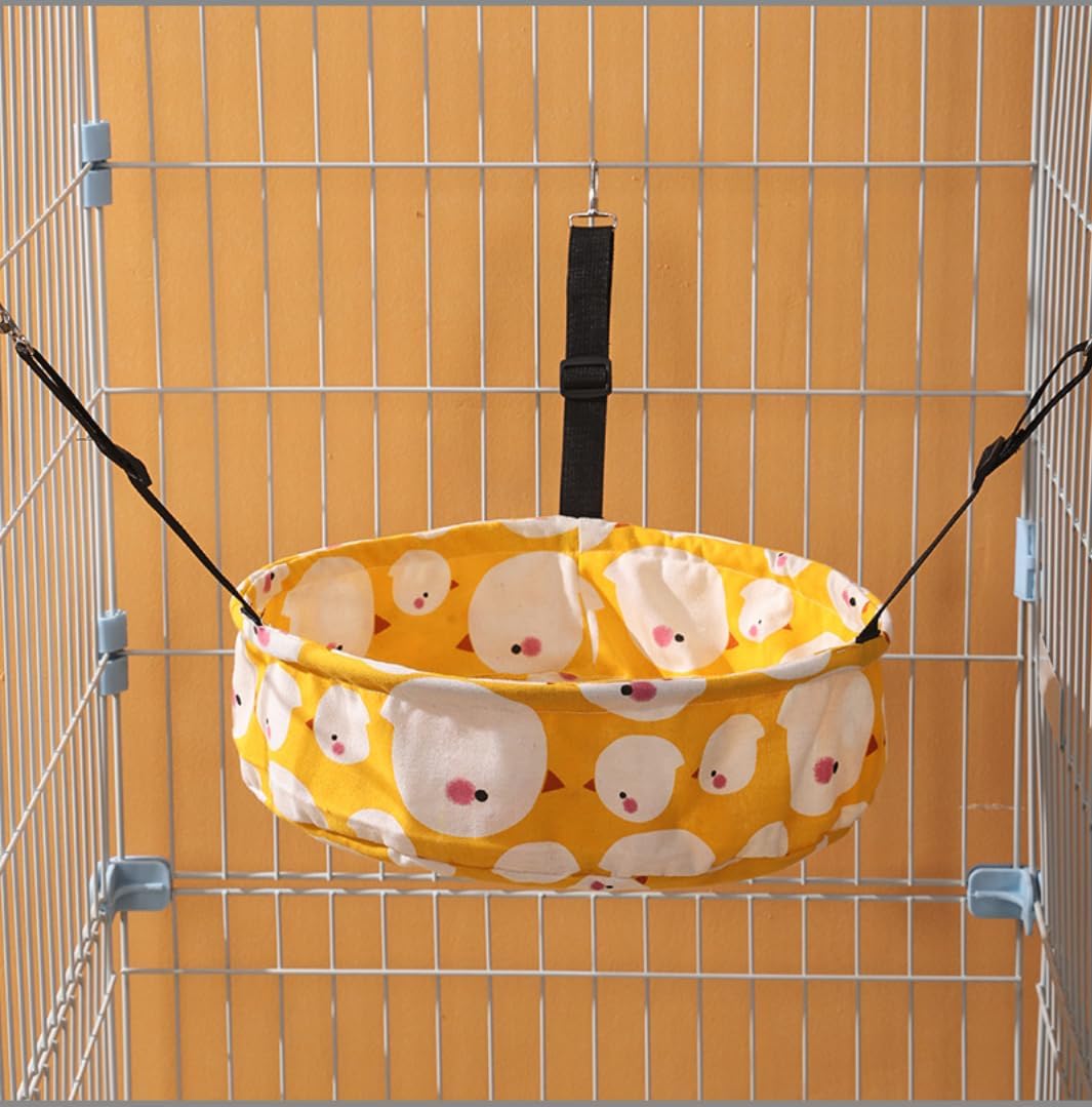 SHENGOCASE 2-Pack Cat Hammock Lounge Cat Hanging Bed for Cage Kennel Chair with Metal Frame, Adjustable Straps (Orange)