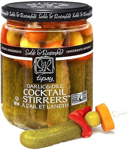 Sable & Rosenfeld Tipsy Garlic & Dill Cocktail Stirrers, 16 oz Jar