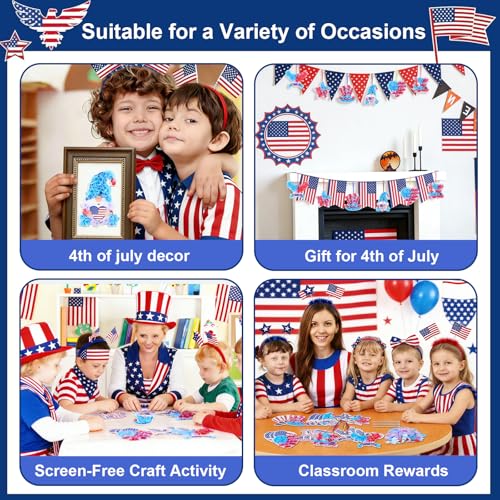 Fennoral 24 Pack 4th of July Craft Kit for Kids Make You Own Patriotic Poke in Art and Craft DIY for 250th Anniversary of USA Independence Day Classroom Activities Party Decoration by Fennoral - Image 6