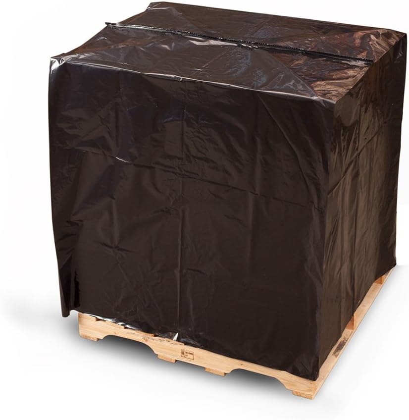 51 x 49 x 97 Black Pallet Top Covers with UVI/UVA 2 mil (45 per Roll)