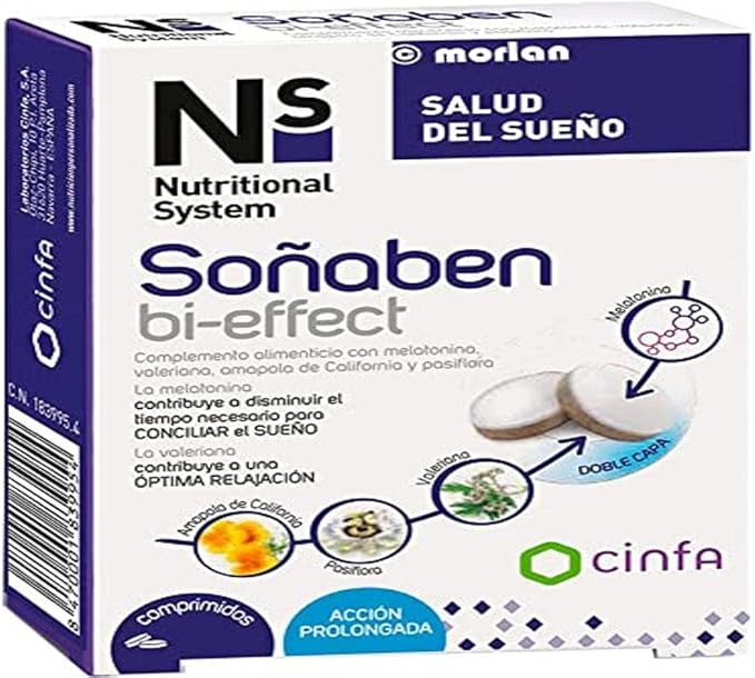 NUTRITIONAL SYSTEM NS Soñaben Bi-Effect, 15 comprimidos, blanco