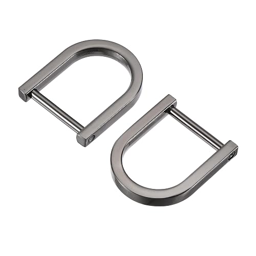 uxcell 15mm(0.79') U Shape Horseshoe D-Rings Zinc Alloy Screw-in Buckle for DIY Craft, Black 6pcs
