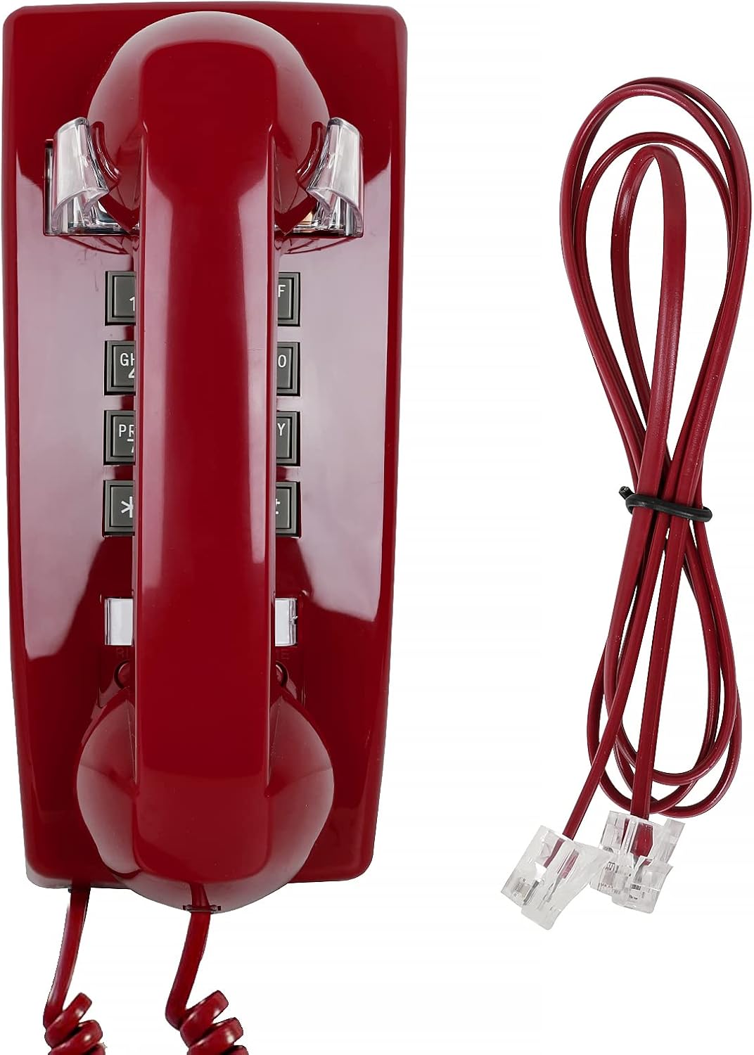 Retro Wall Phone, Sentno Vintage Wall Mounted Phones for Landline with Loud Mechanical Ringing, Wall Telephone with Ringtone and Handset Volume Control for Home, Office, Hotel and School (Beige)