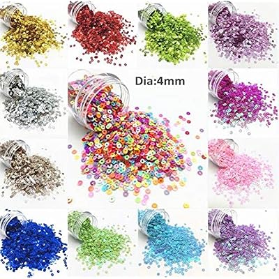 Around 10000pcs 4mm Sequin Flat Round Loose Sequins Matte Sewing Paillette for Wedding Garment Shoe DIY Craft Accessories (Amy Green, 4mm)