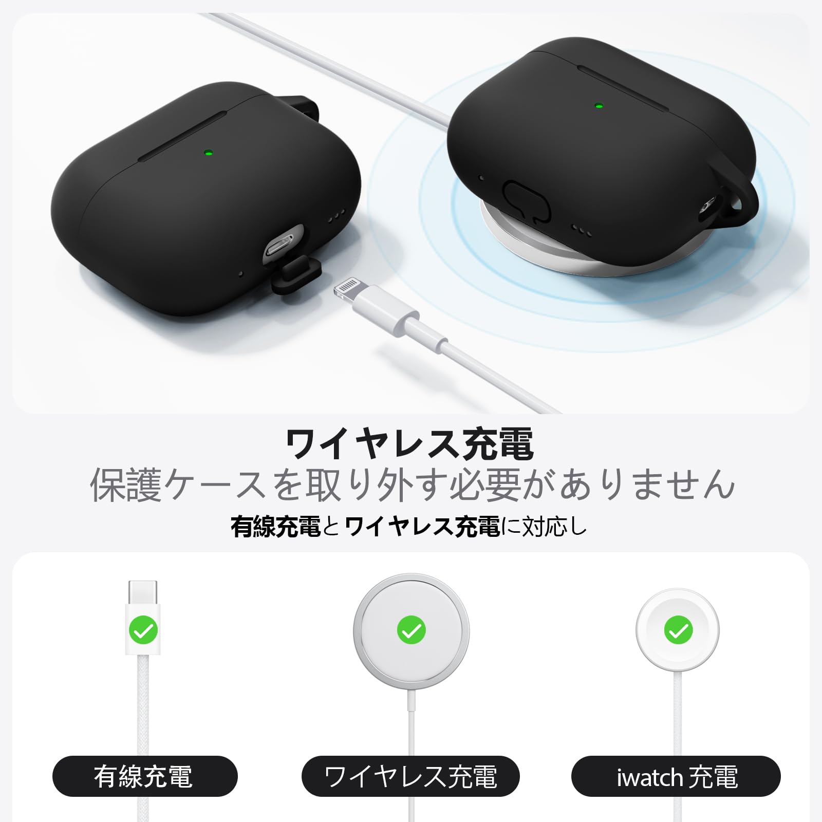 Amazon | Inesore for AirPods Pro3 ケース シリコン (2025) -ブラック
