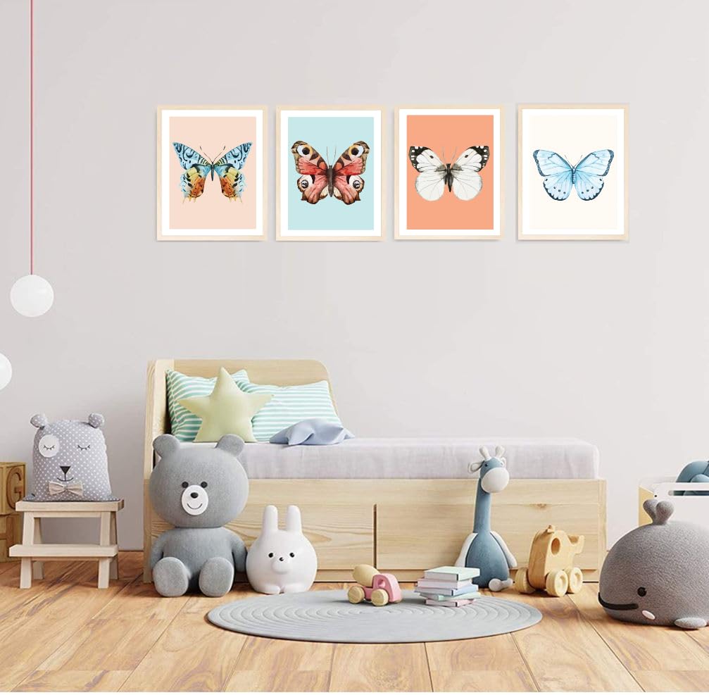 赤ちゃんのインテリア／アート Amazon.co.jp: バタフライ壁アート装飾コレクション、セットの4つの11