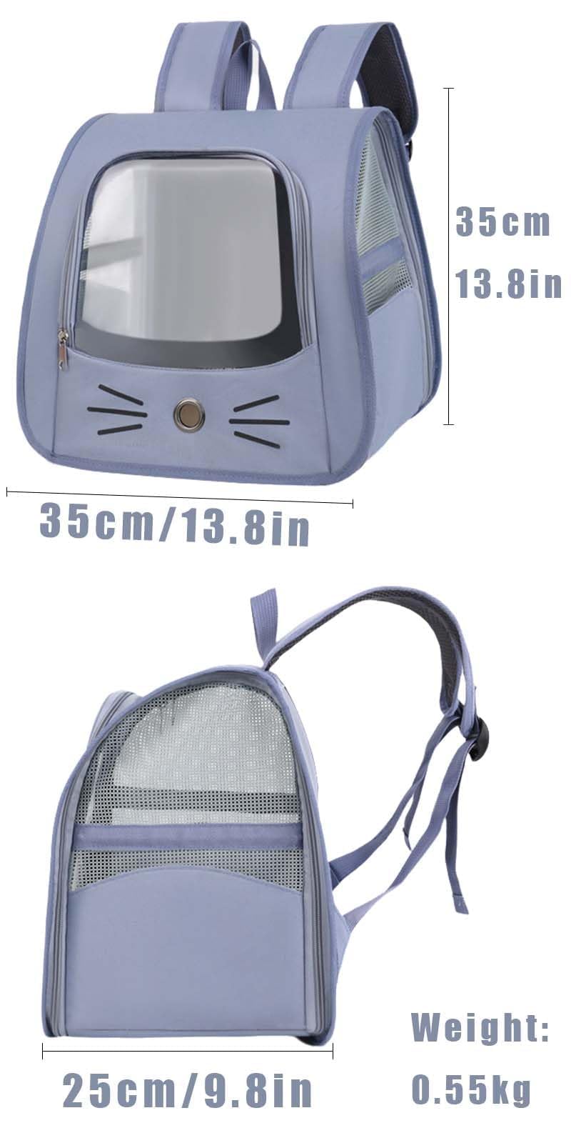 Bolsa para Mascotas Plegable,Mochila Gato y Perro,Mochila Gatos Transporte,Mochila Transportín Perro,Transportin Gato Mochilas para Gatos y Perros,para Mascotas pequeñas como Gatos y Perros (Azul)
