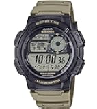 AE-1000W Series | Men’s Digital Watch | Black/Gray | 100M WR | World Time | Multi Time Display | Countdown Timer | Stopwatch | LED Backlight | Auto Calendar | 5 Alarms | 10 Year Battery
