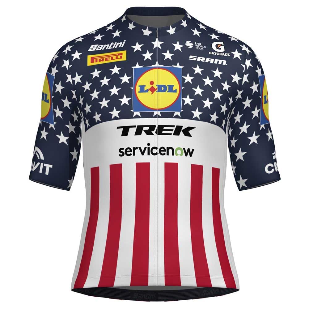 Santini Maillot De Manga Corta LIDL Trek USA National Champion M