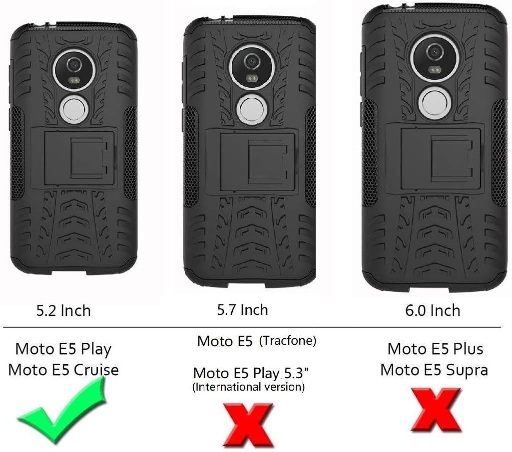 Yiakeng for Moto E5 Play Case, Moto E5 Cruise Case, Dual Layer Shockproof Slim Protective with Kickstand Hard Phone Case Cover for Motorola Moto E5 Play (Green)