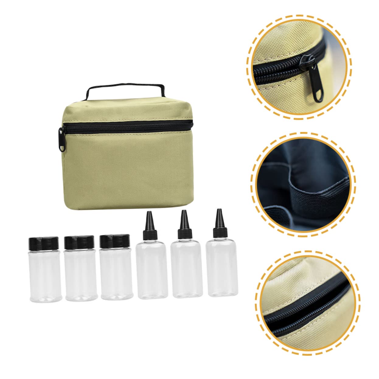 MAGICLULU 2 Sätze Gewürzgläsern mit Aufbewahrungstasche Tragbare Gewürzbehälter für Camping und Picknick Teiliges Set Khaki für Einfache Handhabung und Perfekten Genuss Unterwegs