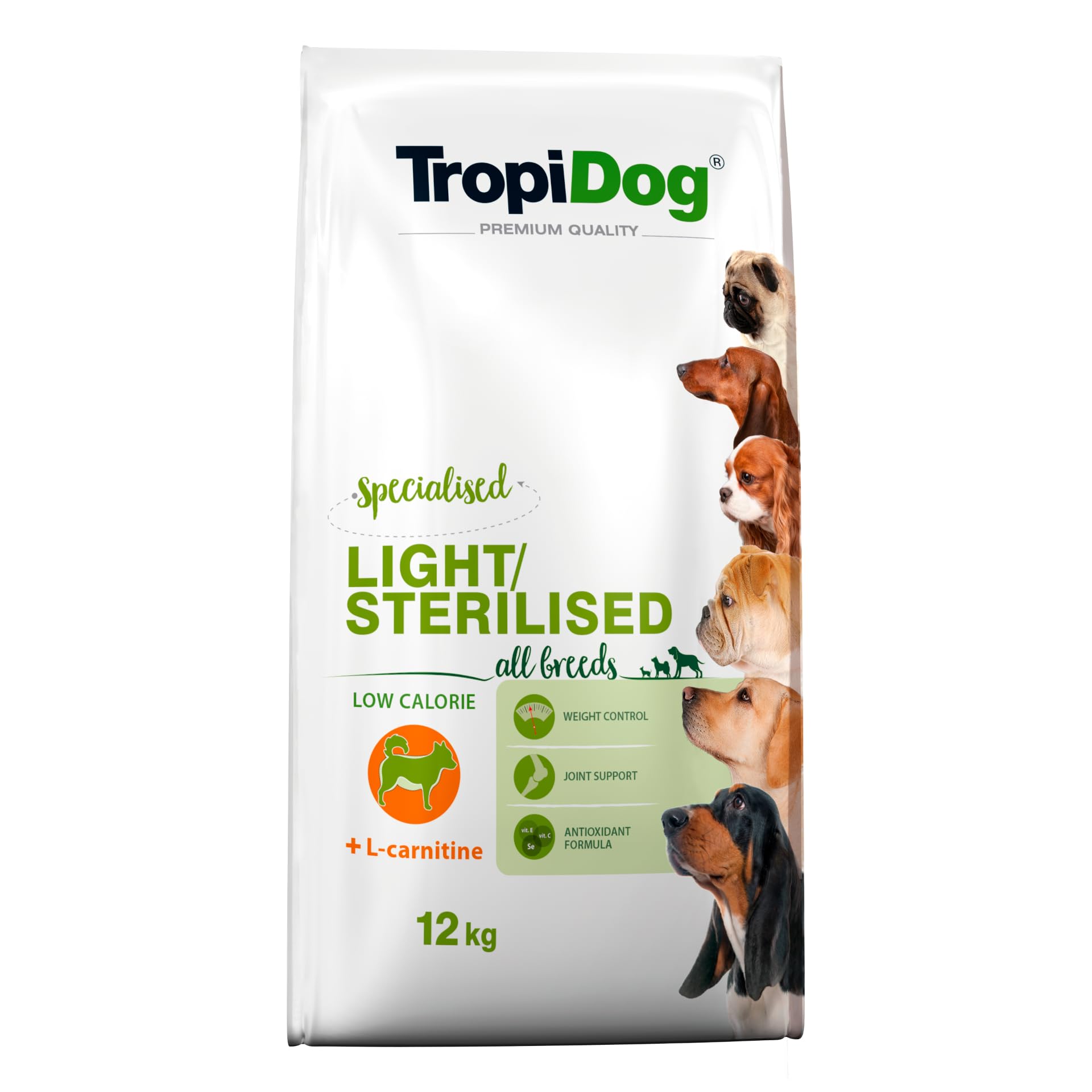 Tropidog Premium Light Karma dla Psów, 12 kg