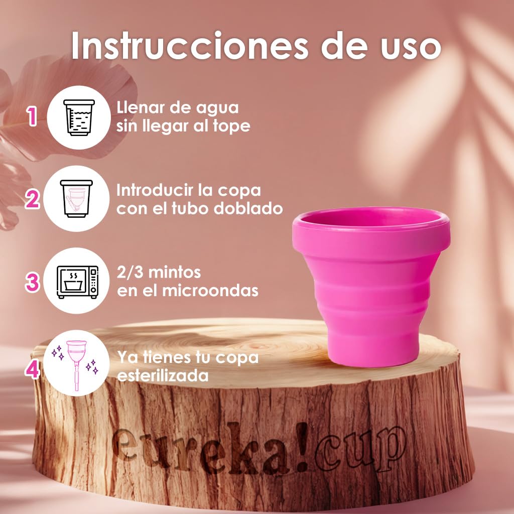 Sterilizzatore Eureka Cup - Contenitore Microonde per Sterilizzazione in 3 Minuti - Detergente Silicone Sicuro