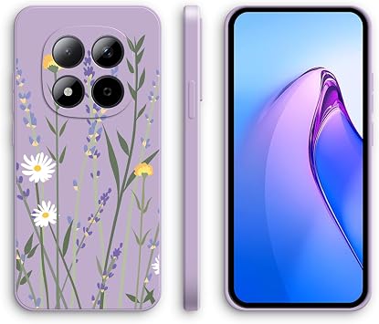 XINYEXIN Silicone Case for Xiaomi Redmi Note 15 Pro 4G, Slim Shockproof Phone Cover with Cute Pattern, Non-Slip Protective - Lavender, Purple