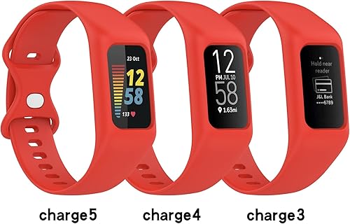 Miniatura 5 de Correa deportiva de silicona compatible con Fitbit Charge 5 Band con funda para correa de silicona suave con protección inastillable para Charge
