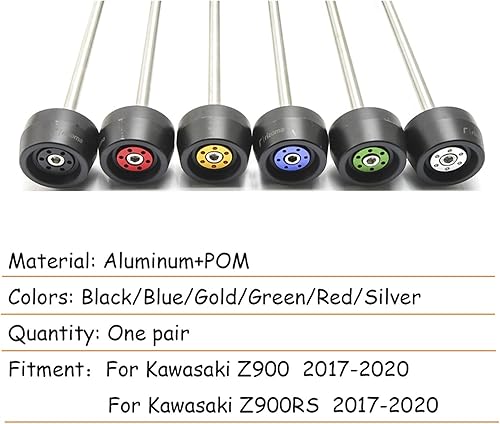 Miniatura 4 de Para Kawasaki Z900 2017-2020 Z900RS 2017-2020 Motocicleta Eje Delantero Trasero Deslizadores Protección de Rueda Anticaída Marco Deslizadores