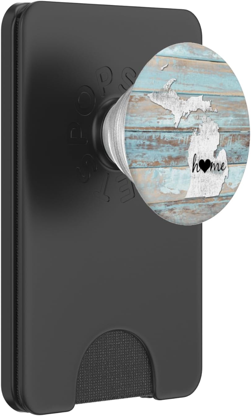 Michigan Rustic Home Pride US State Distressed Look PopSockets PopWallet for MagSafe
