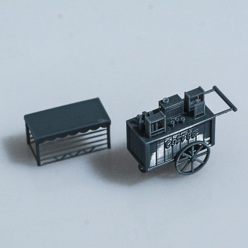 MRY-SFW LYT12059A miniaturowy budynek fabryczny 1/12, wózek wojskowy, szyny kolejowe, akcesoria, rekwizyty, krajobraz dioramy, mobilny stojak na kawę espresso