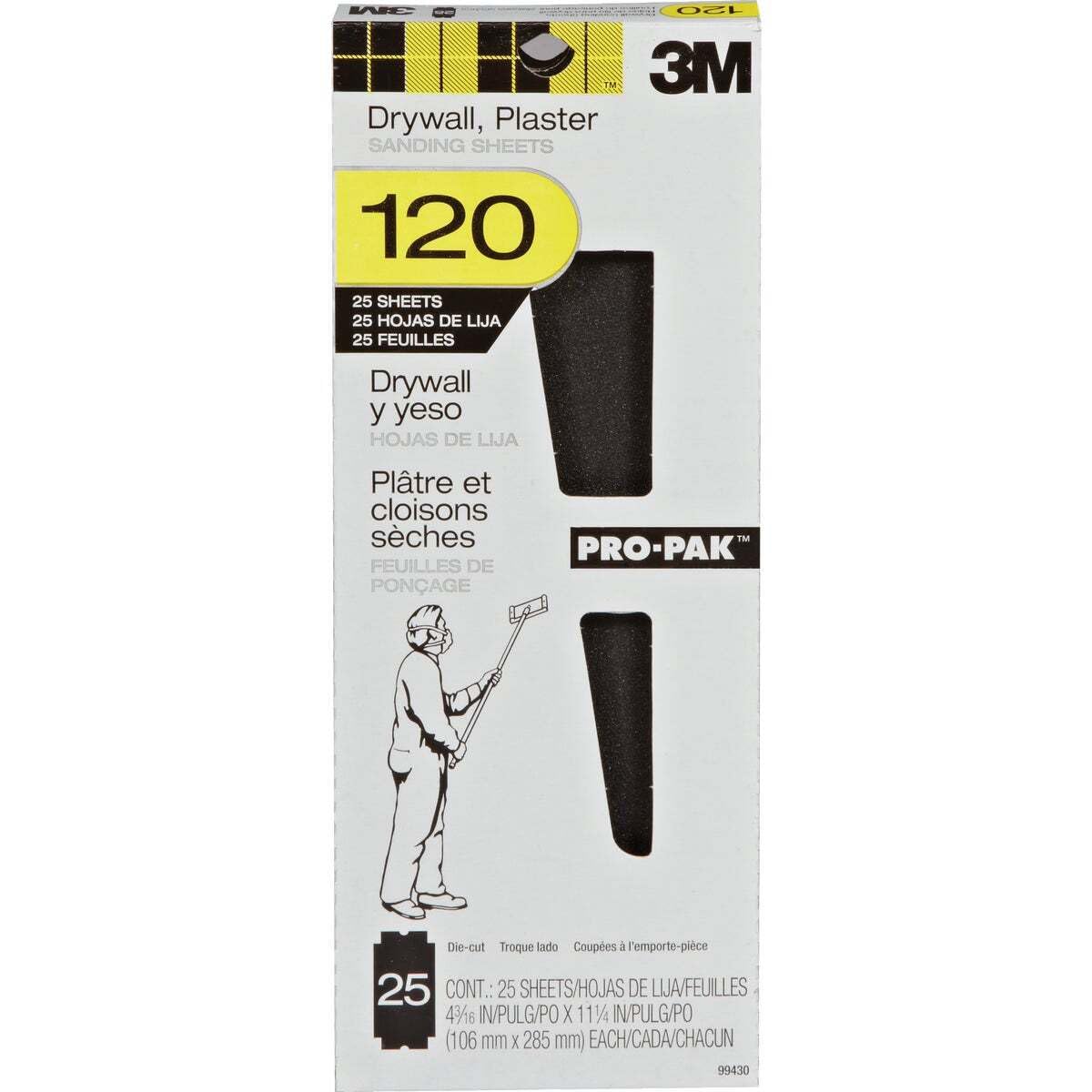 CSR Drywall Sponge Back Sandpaper Roll – 3-5/16" X 30 Feet, 120 Grit, Foam Backing For Smooth Finishing On Joint Compound, Plaster, Fillers