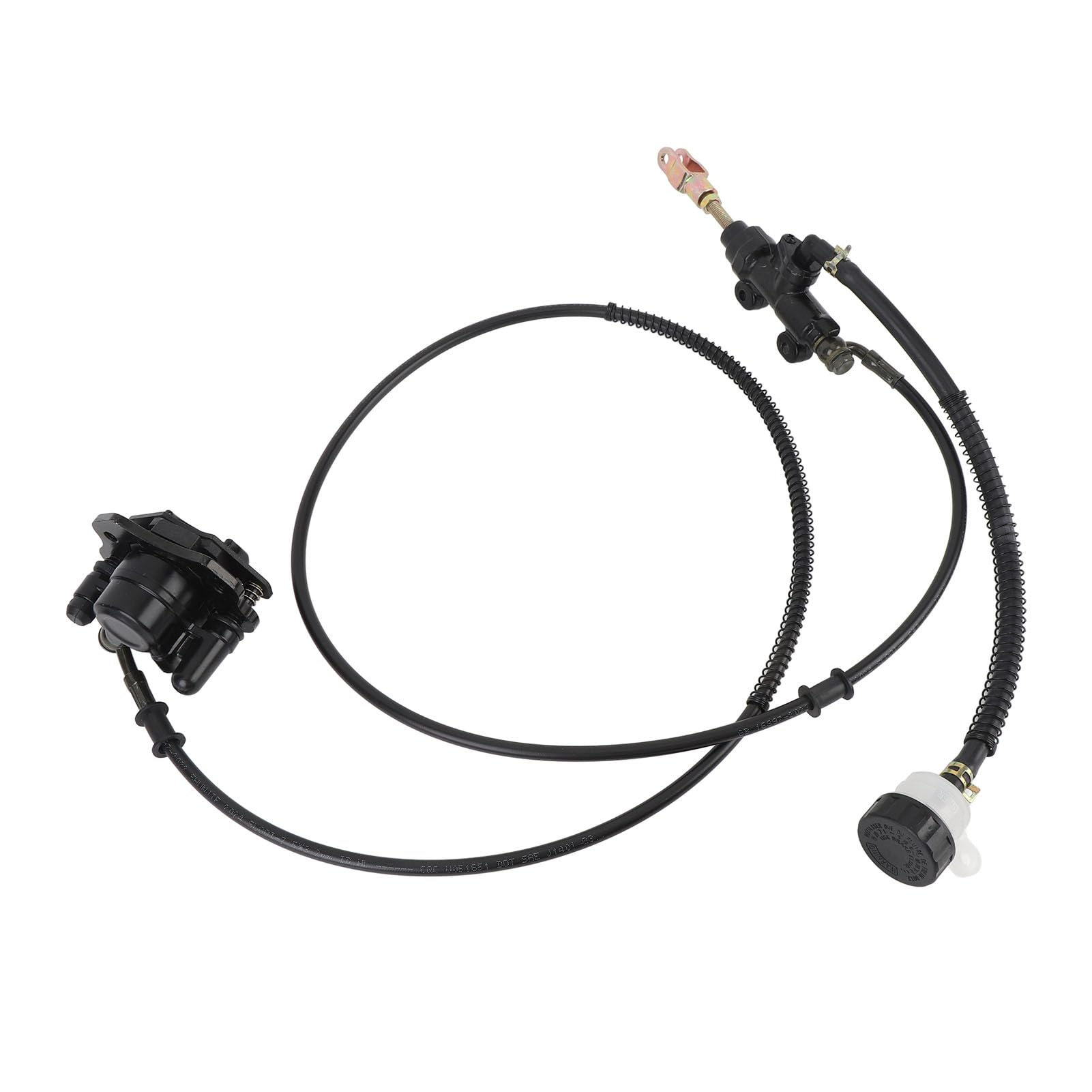 Kit de Pinza de Freno de Disco Hidráulico Trasero, de Frenado Mejorado, Aleación de Acero de Alta Dureza, Se Adapta a la Mayoría de los ATV de con una Manguera de 1,5