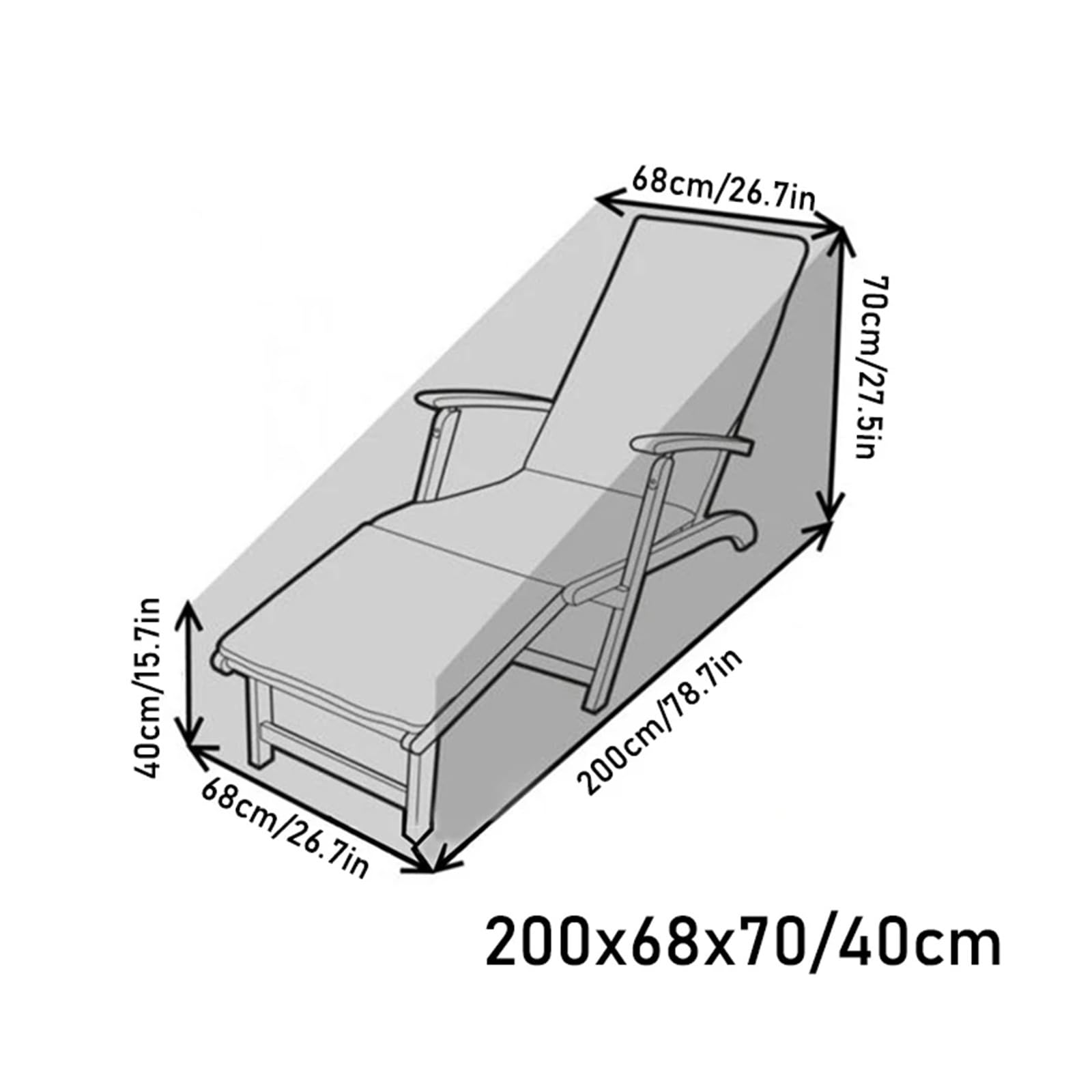 Copertura per Tavolo da Giardino in Tessuto Oxford Copertura Antipolvere Per Sedia Impilata Copertura Protettiva Per Mobili Da Giardino Sedia Antipioggia Antipolvere Impermeabile(200x68x70 40cm)