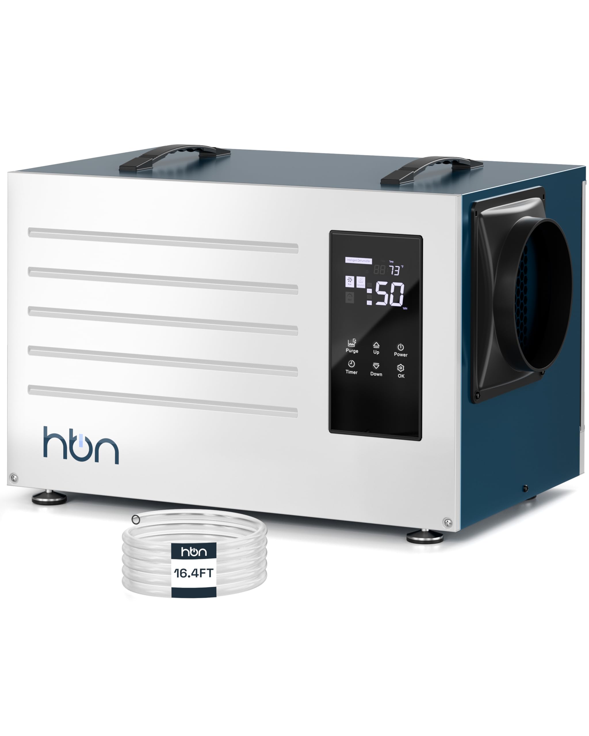 HBN 125 Pints Commercial Dehumidifier with Pump and Drain Hose, Industrial Dehumidifier for Basement and Crawl Space up to 6500 Sq. Ft, Large Capacity