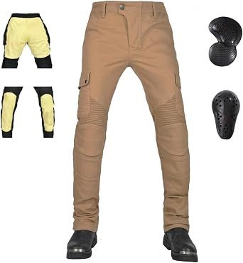 LOMENG Motorcycle Riding Pants Motorbike Motocross Cycling Jeans Safety CE Knee Hip Removable Armored All Seasons for Men