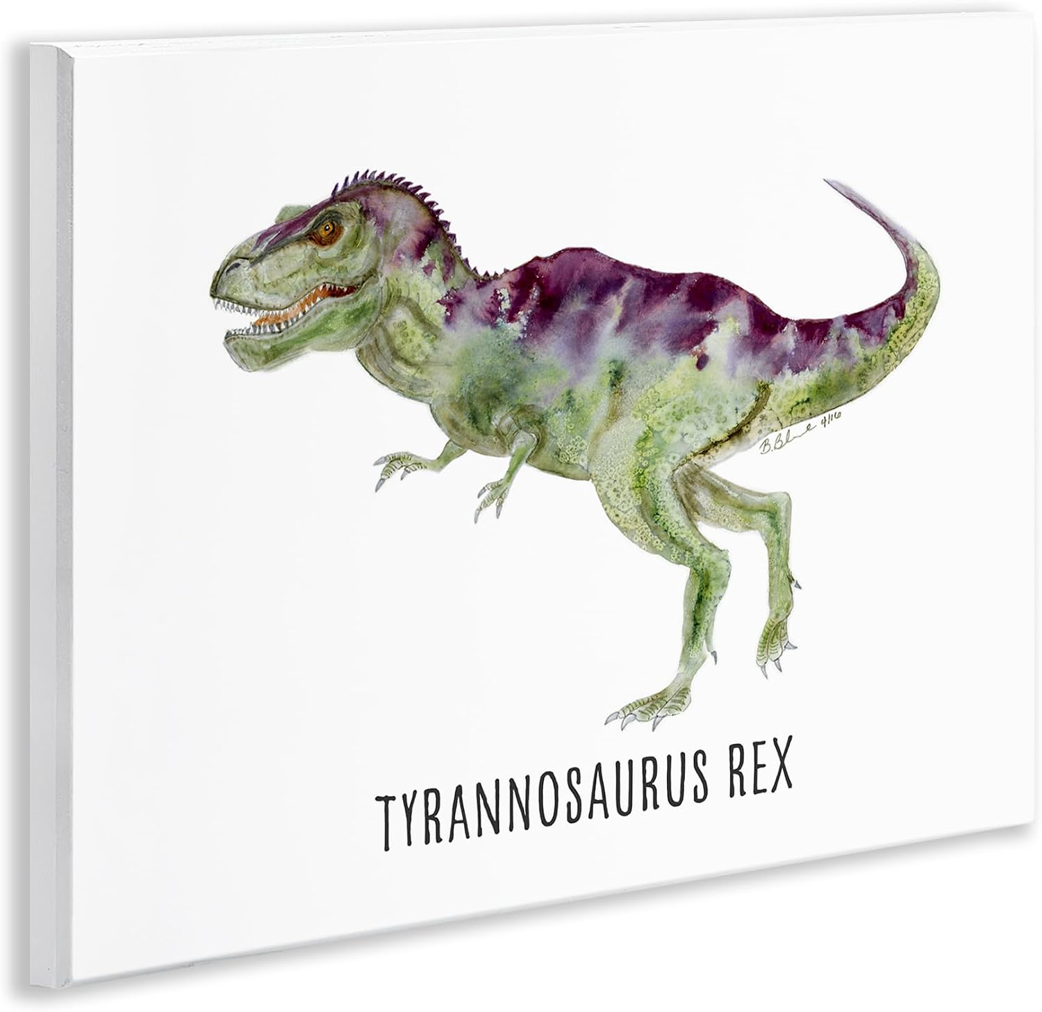 Stupell Industries 'Tyrannosaurus Rex Dinosaur Learning'| Wall Plaque Art | Stupell Industries | 14 x 11 Inches, Easy to Hang and Sturdy, Made in USA, by Brett Blumenthal