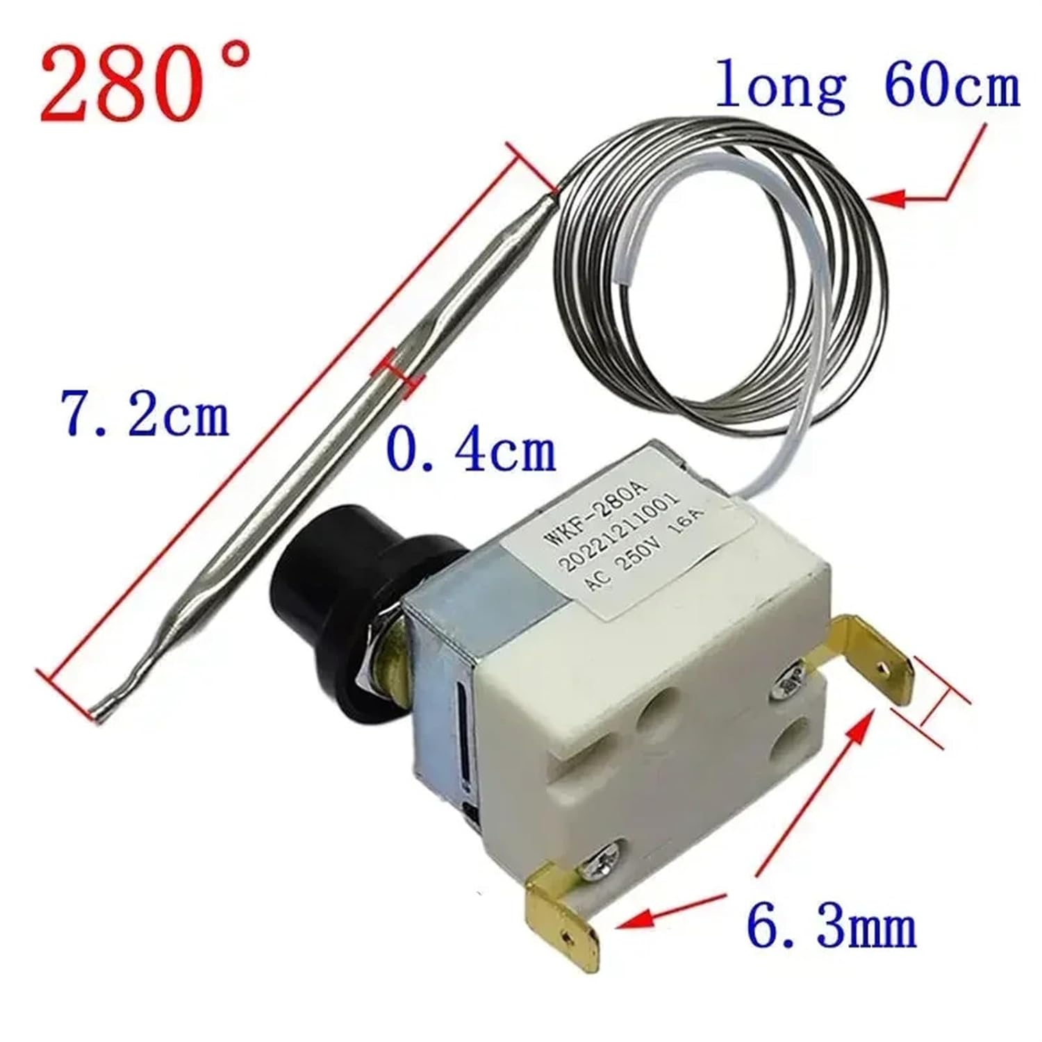 Electric Fryer Oven Temperature Control Electric Pancake 110° 130° 230° 240° 250° 280° Temperature Limit Protector Thermostat pa(250)