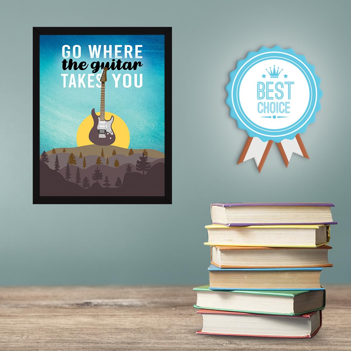 Music Quote Wall Frame - 'Go Where the Guitar Takes You' -8 Music Quote Wall Frame - 'Go Where the Guitar Takes You' -8